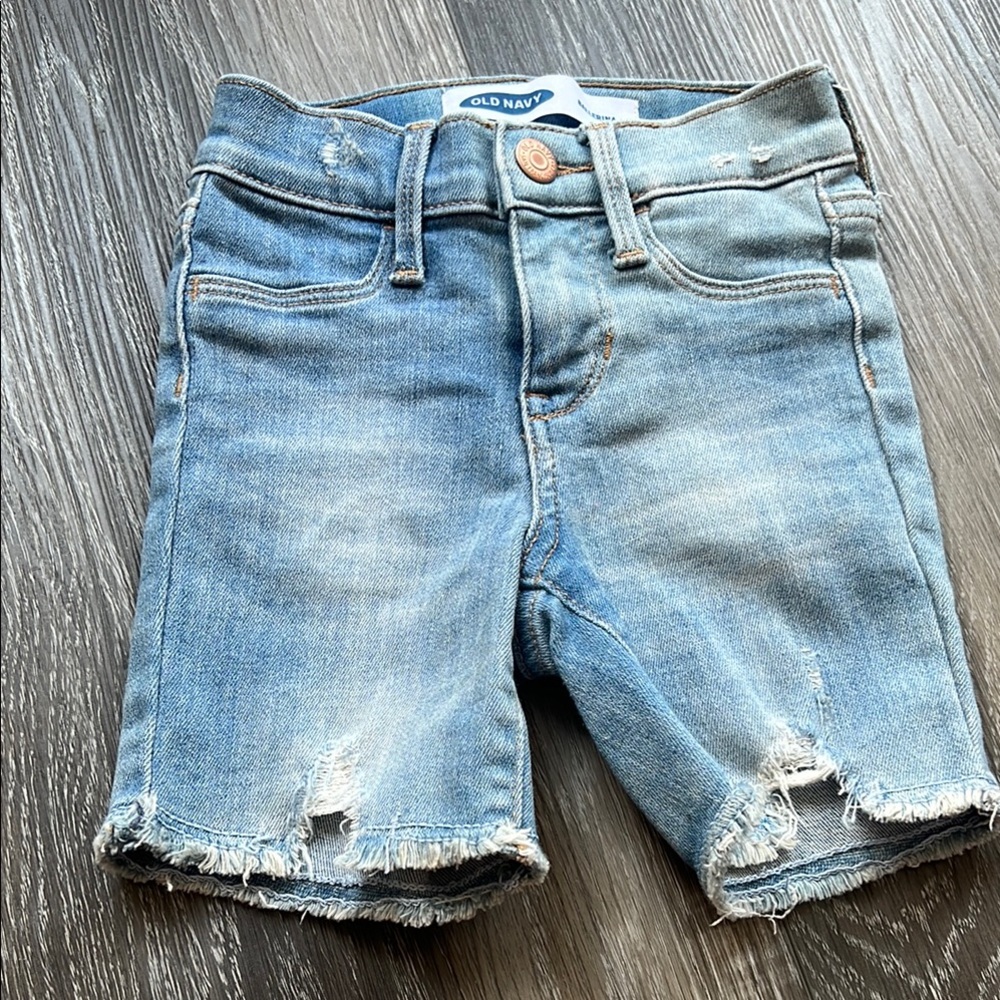 Old Navy Ballerina stretch Light Blue Frayed Denim Shorts